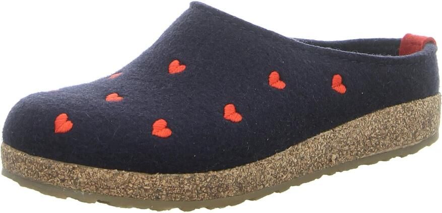 Haflinger Klompen CUORICINI MITTLEBLAU WOLLFILZ CALZ G