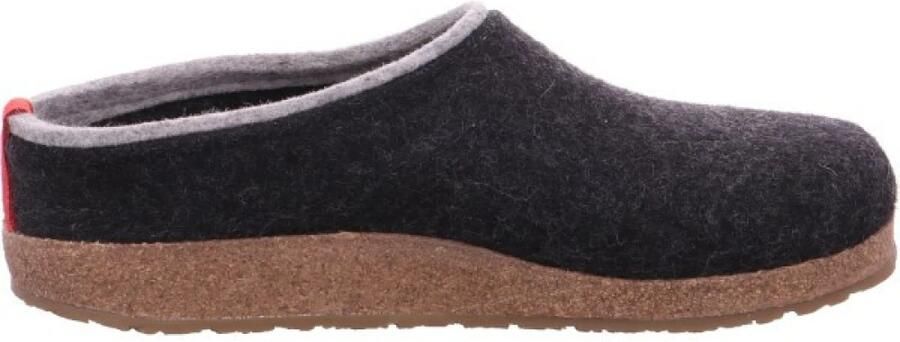 Haflinger Grizzly Kris Pantoffel - Grafiet huisslof gevormd voetbed