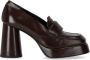 Halmanera Hoge hakken Glaze Dark Brown Heeled Loafer in bruin - Thumbnail 1