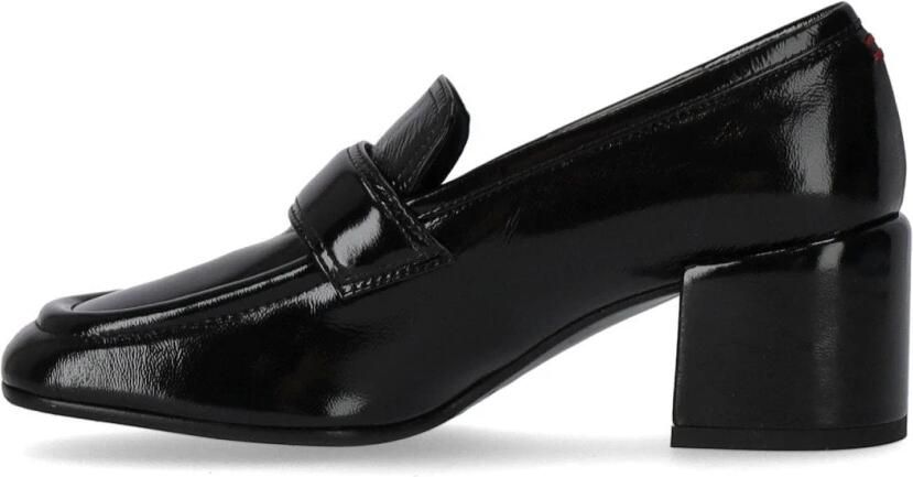 Halmanera Hoge hakken Glaze Black Heeled Loafer in zwart