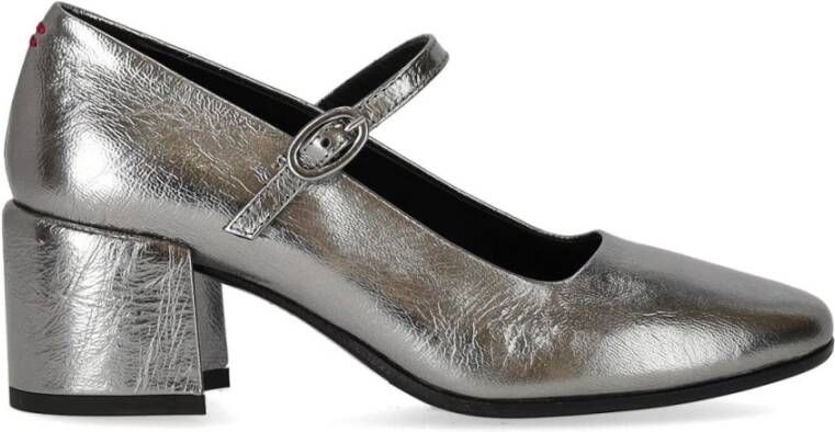 Halmanera Metalen Stalen Mary Jane Pump Grijs Dames