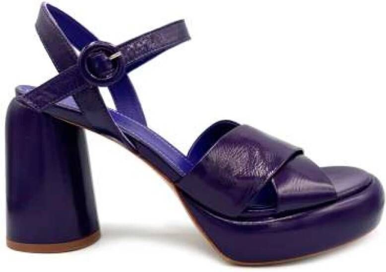 Halmanera Paarse Lakleren Hoge Hak Sandalen Purple Dames