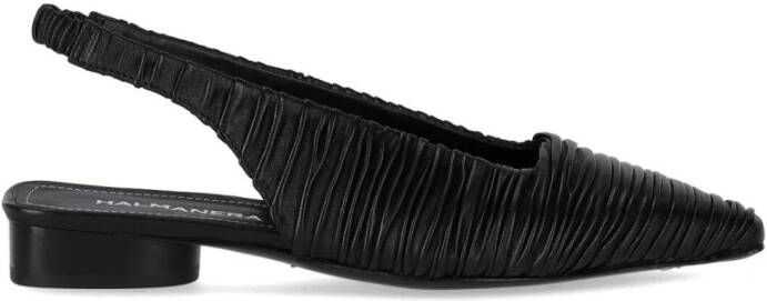 Halmanera Ballerinas Fold Black Slingback Ballet Flat Shoe in zwart