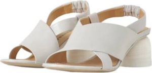 Halmanera Witte Leren Sandaal met 6cm Hak Wit Dames