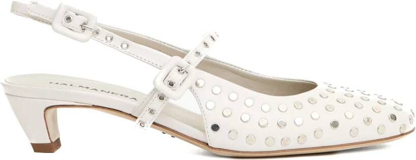 Hal era Witte Leren Slingback Pumps