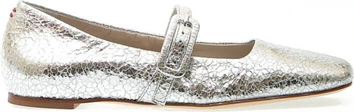 Halmanera Zilveren Crackle Leren Band Ballerina Gray Dames