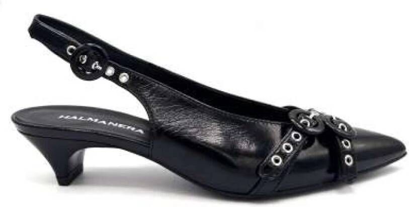 Hal era Zwarte Lakleren Slingback Schoenen