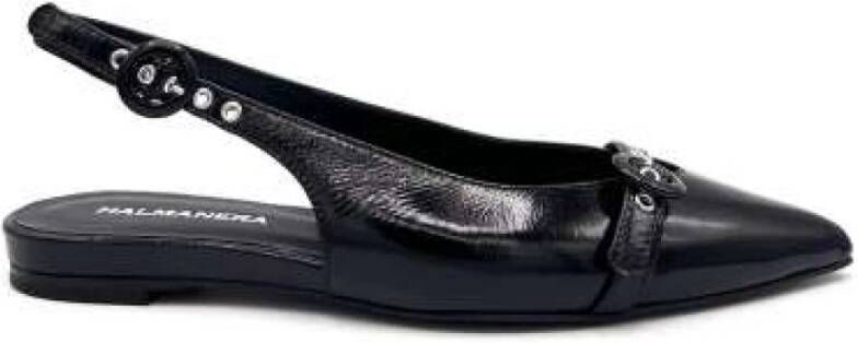 Hal era Zwarte Lakleren Slingback Schoenen
