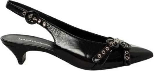 Hal era Zwarte slingback sandaal in glazuurleer