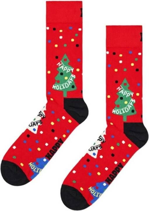 Happy Socks Kerstboom Ontwerp Crew Socks