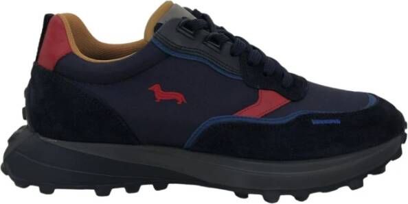 Harmont & Blaine Blauwe Sneakers met Multicolor Inzetstukken Blue Heren