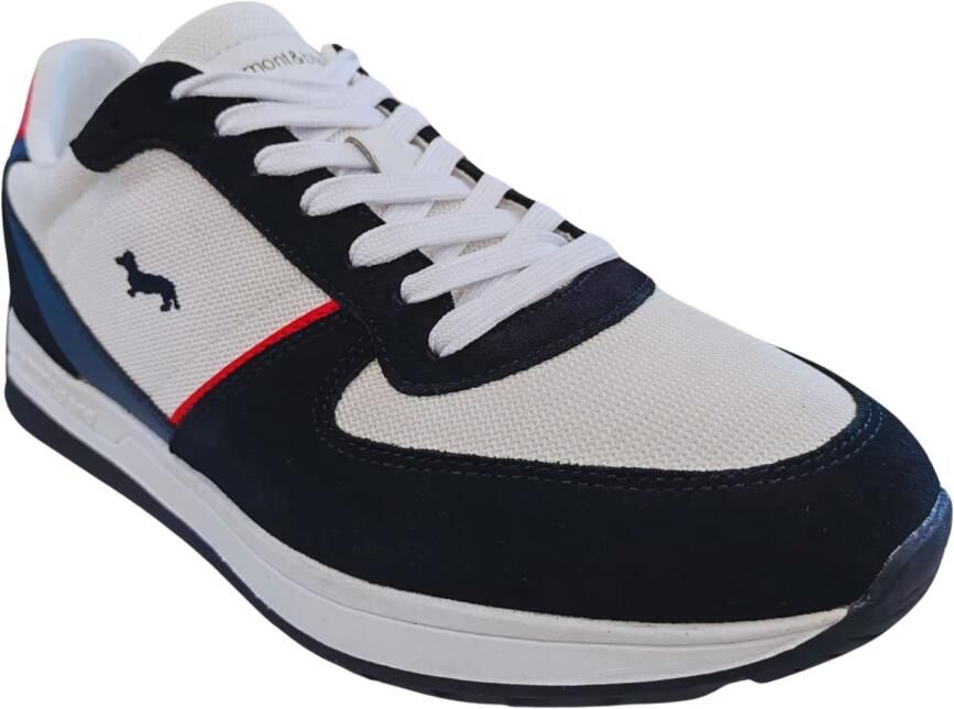 Harmont & Blaine Blauw Witte Sneakers met Bassotto Logo