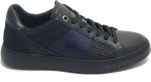 Harmont & Blaine Heren Sneaker van Leer en Stof in Zwart Blauw Zwart Heren