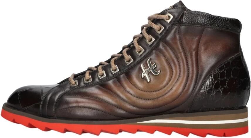 HARRIS Hoge Sneakers Heren 3023 Maat: 41 5 Materiaal: Leer Kleur: Bruin - Foto 2