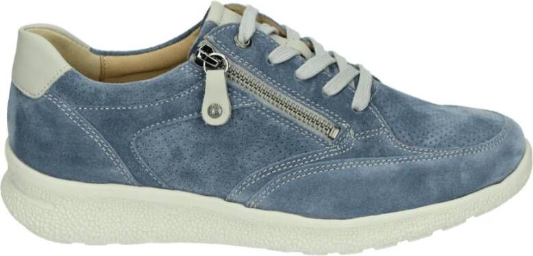 Hartjes Blauwe Suède Lage Sportschoenen