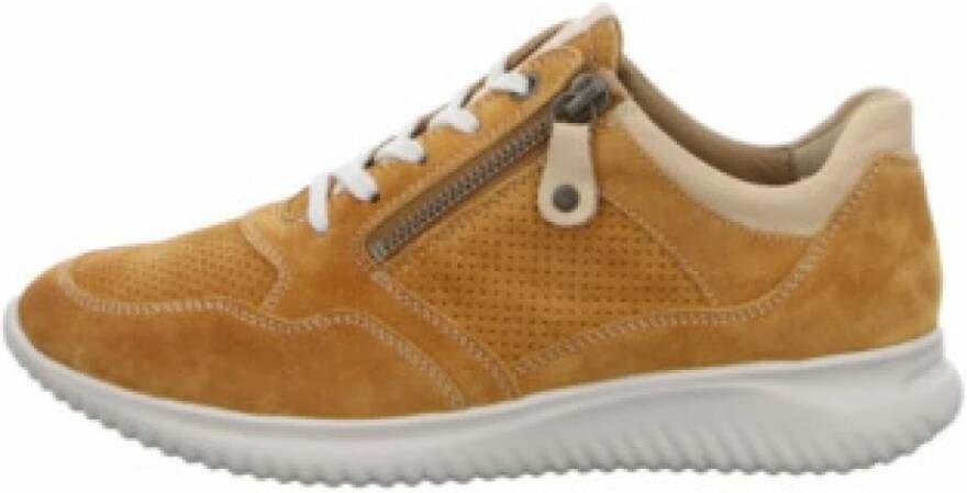 Hartjes Sneakers Dames Lage sneakers Damesschoenen Suède 112062 Okergeel + - Foto 3