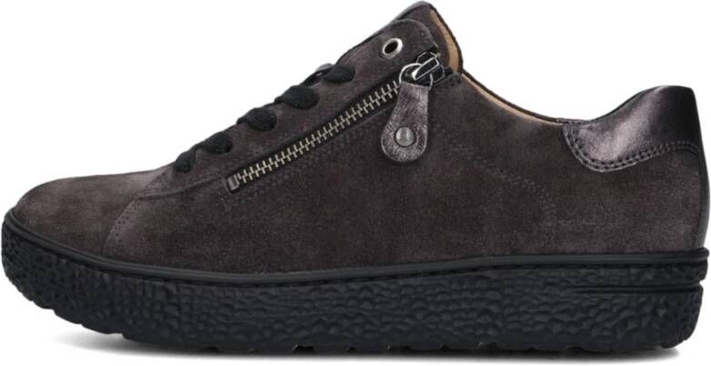 Hartjes Grijze Suède Dames Lage Sneakers