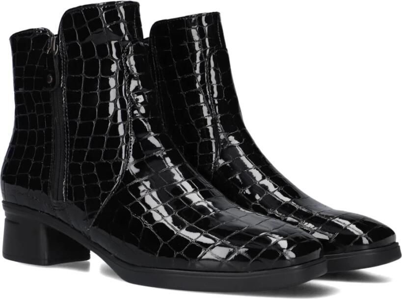 Hartjes Croco 2-rits G Booty Enkellaarsjes Enkelboots met rits Dames Zwart