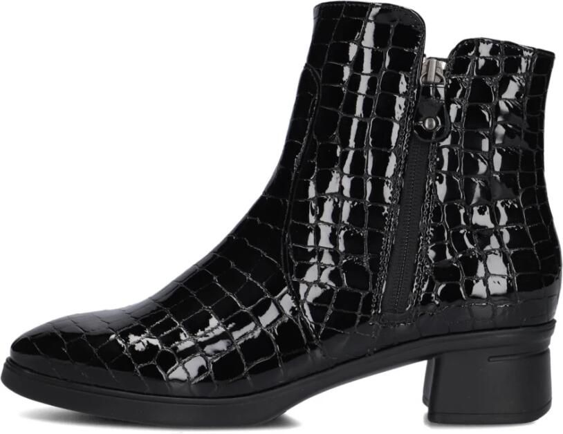 Hartjes Croco 2-rits G Booty Enkellaarsjes Enkelboots met rits Dames Zwart - Foto 2