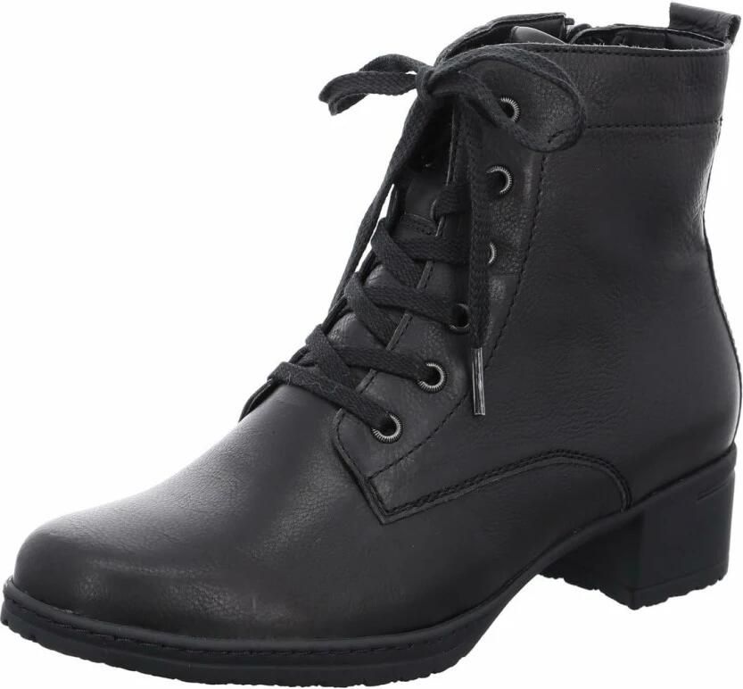 Hartjes 172.0242 99 01.00 Zwarte enkellaarzen met veters wijdte H - Foto 8