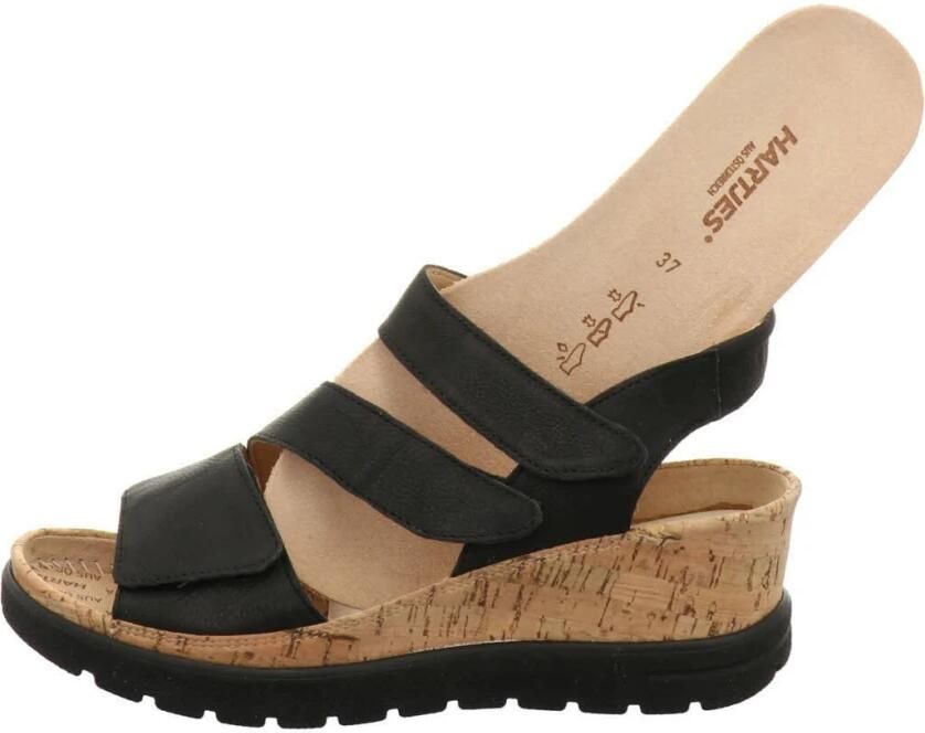 Hartjes Dames Sandalen Breedtemaat H leer Zwart - Foto 4