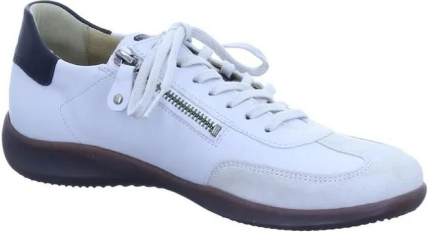 Hartjes Leren Dames Sneakers Wit Grijs - Foto 3