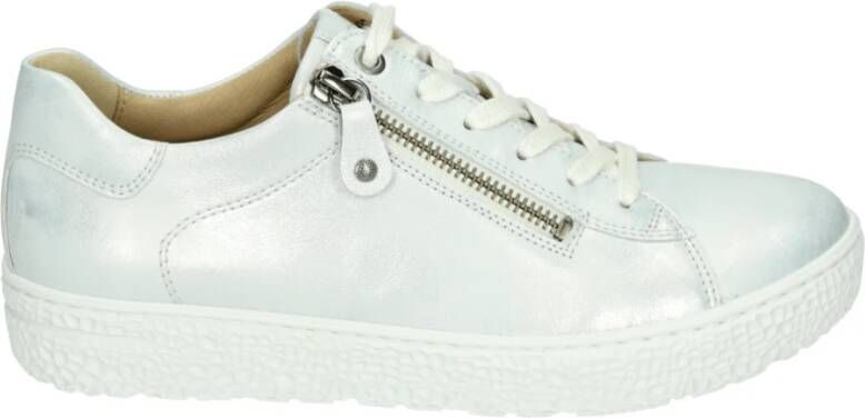 Hartjes Sportieve Lage Damesschoenen Zilver Nubuck