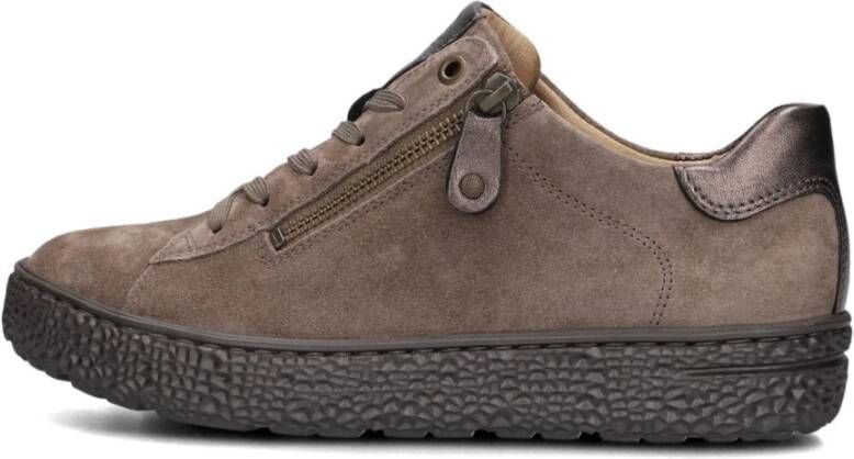 HARTJES Sneakers Dames Combi Met Hiel Suede H Ls Sneaker Maat: 42 5 Materiaal: Suède Kleur: Taupe