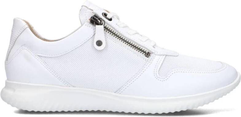 Hartjes Witte lage sneakers met rits White Dames