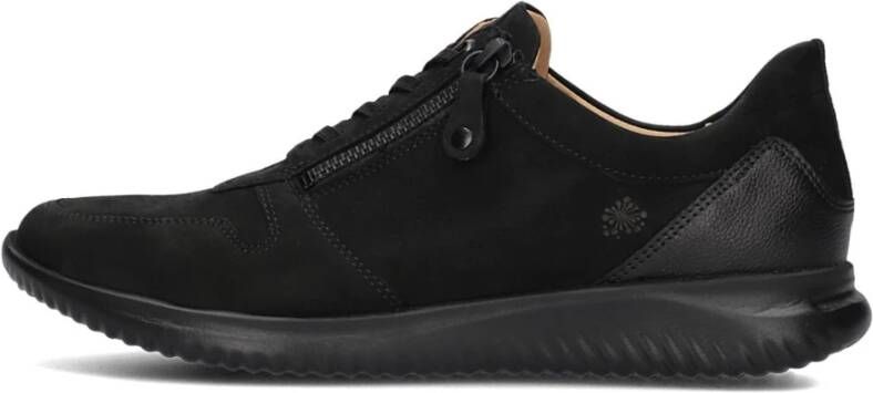 Hartjes Zwarte Suède Lage Sneakers Breeze