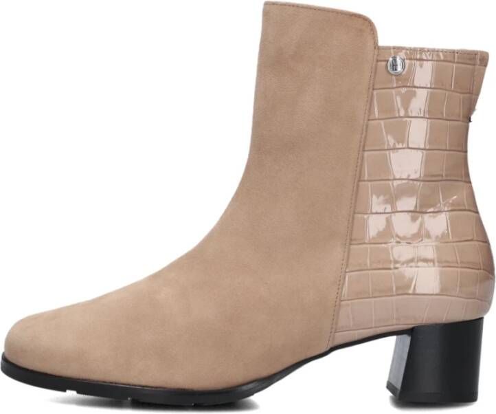 Hassia Beige Krokodillenprint Enkellaarsjes