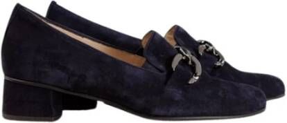 HASSIA Blauwe Suède Loafers met Kettingdetail Blue Dames