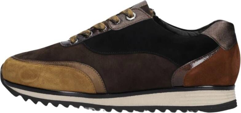 HASSIA Lage Sneakers Dames 302054 Maat: 41 Materiaal: Suède Kleur: Bruin