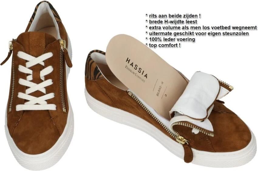 Hassi-A Hassia -Dames bruin sneaker-sportief - Foto 2