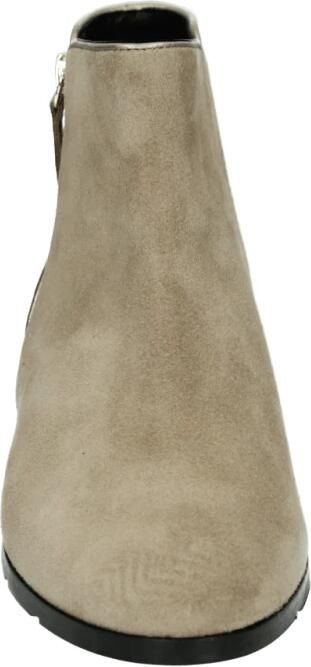 Hassia Taupe Suède Western Laars met Rubberen Zool