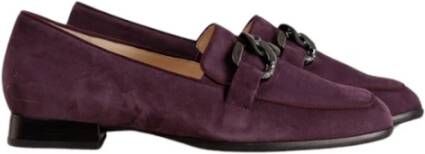 HASSIA Paarse Suède Loafers met Kettingdetail Purple Dames