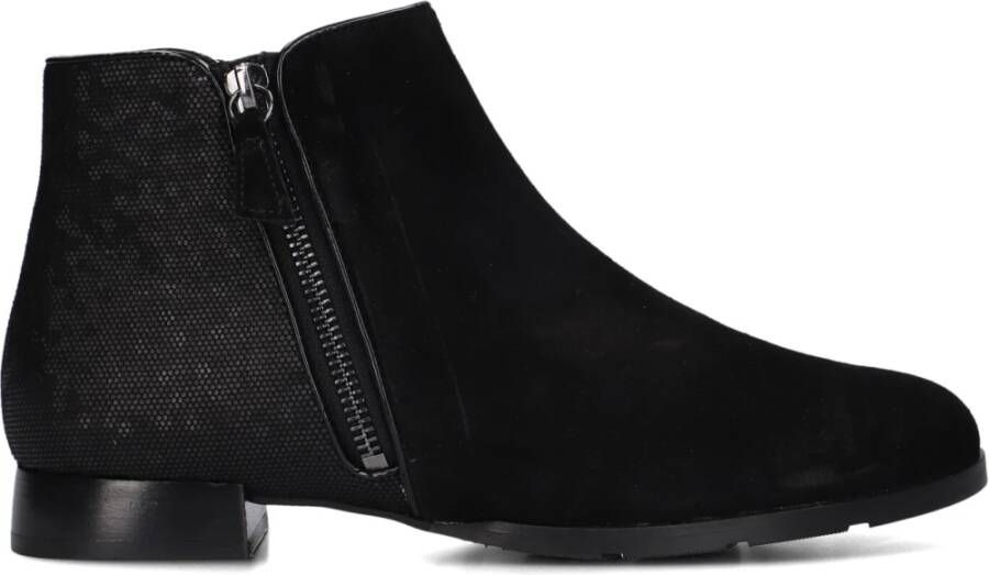 HASSIA Zwarte Suède Enkellaarzen Black Dames