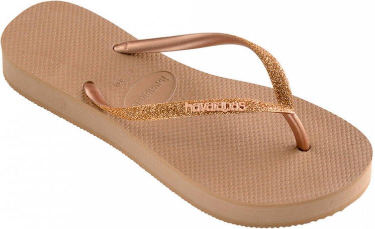 Havaianas Teenslippers SLIM FLATFORM GLITTER met zacht teenbandje