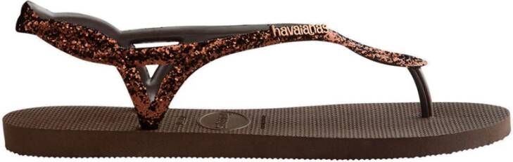 Havaianas Glitter Sandalen voor een Sterrenachtige Glans Brown Dames