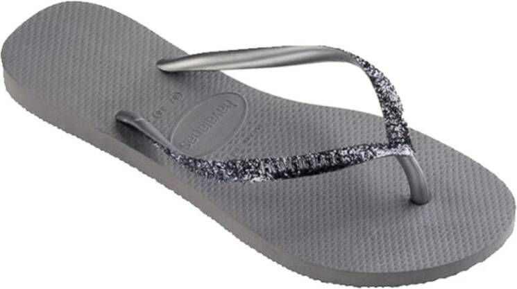 Havaianas Glitter Slim Flip Flops Gray Dames