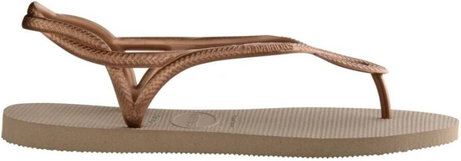 Havaianas Rosegl Bruin Luna Rubberen Platte Sandalen