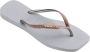 HAVAIANAS Slippers Dames Square Glitter Maat: 41 42 Materiaal: Rubber Kleur: Grijs - Thumbnail 2