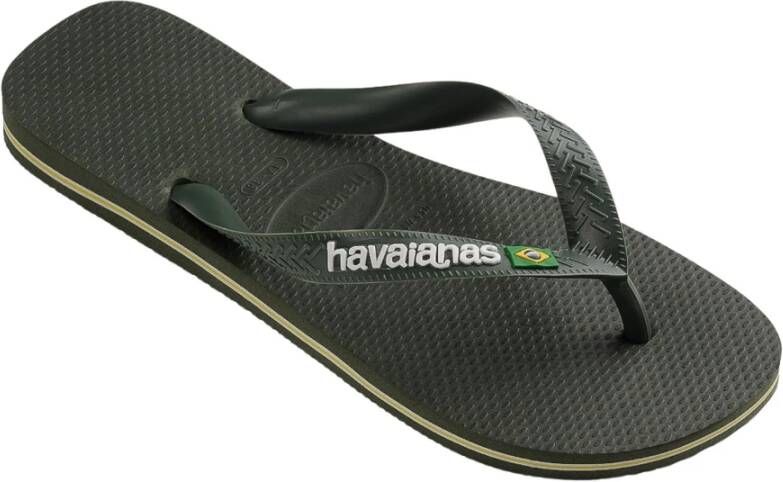 Havaianas Zwarte Brasil slippers voor mannen en vrouwen Green Heren