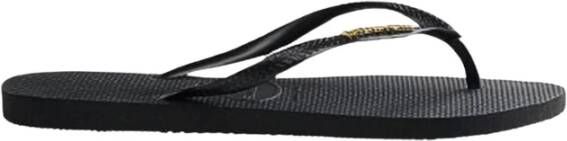HAVAIANAS Teenslippers Dames Slim Logo Metallic Maat: 35 36 Materiaal: Rubber Kleur: Zwart - Foto 8