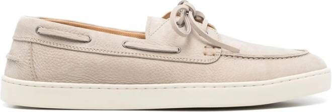 Henderson Baracco Beige Veterschoenen met Platte Zool