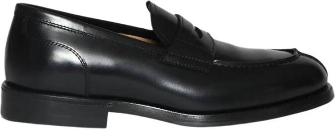 Henderson Baracco Leren Mocassin met Leren en Rubberen Zool Black Heren