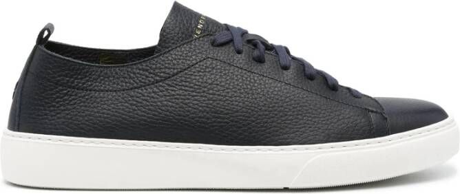 Henderson Baracco Navy Blauw Korrelig Leren Sneakers