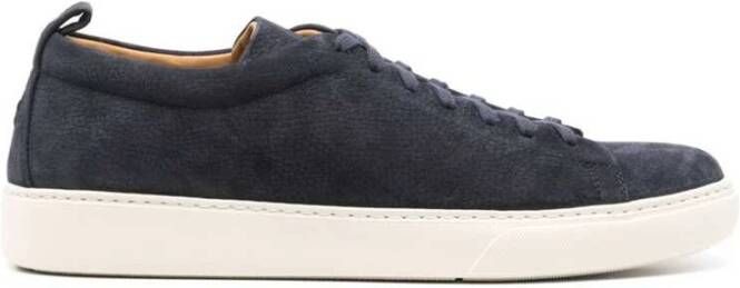 Henderson Baracco Navy Blauwe Suède Ronde Neus Schoenen