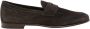 Henderson Baracco Suede Almond Toe Penny Slot Slip-On Brown Heren - Thumbnail 1