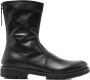 Henderson Baracco Zwarte leren ritssluiting platte schoenen - Thumbnail 1